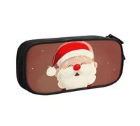 BNVSADC Cute Santa Claus Printed Pencil Case Large Pen Bag Cute Pencil Box Pouch Office School Stationery Organizer for Girls Boys, Black