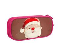 BNVSADC Cute Santa Claus Printed Pencil Case Large Pen Bag Cute Pencil Box Pouch Office School Stationery Organizer for Girls Boys, Pink