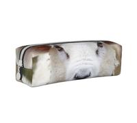 BNVSADC Cute Sheep Lamb Printed Pencil Case Leather Pencil Pouch Cute Stationery Pencil Pen Bag with Zipper for School Office Travel