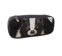 BNVSADC Cute Skunk Printed Leather Pencil Pen Case & Makeup Bag - Stylish Pencil Bag Stationery Organizer Pouch for School Office Travel