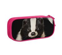 BNVSADC Cute Skunk Printed Pencil Case Large Pen Bag Cute Pencil Box Pouch Office School Stationery Organizer for Girls Boys, Pink