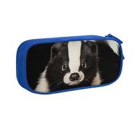 BNVSADC Cute Skunk Printed Pencil Case Large Pen Bag Cute Pencil Box Pouch Office School Stationery Organizer for Girls Boys, Blue