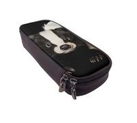 BNVSADC Cute Skunk Printed PU Leather Flip Pencil Case, Cute Pencil Box Pen Bag Stationery Organizer Makeup Bag for School Office Travel