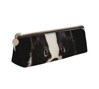 BNVSADC Cute Skunk Printed Triangle Pencil Case Leather Pencil Pouch Cute Stationery Pencil Pen Bag for School Office Travel