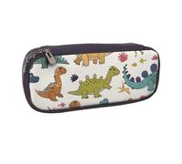 BNVSADC Dinosaur Pattern Printed Leather Pencil Pen Case & Makeup Bag - Stylish Pencil Bag Stationery Organizer Pouch for School Office Travel