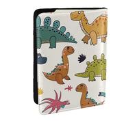 BNVSADC Dinosaur Pattern Printed Passport Holder Travel PU Leather Passport Cover Case Organiser for Men Women, 6.5 inch
