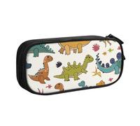 BNVSADC Dinosaur Pattern Printed Pencil Case Large Pen Bag Cute Pencil Box Pouch Office School Stationery Organizer for Girls Boys, Black