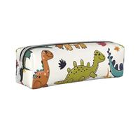 BNVSADC Dinosaur Pattern Printed Pencil Case Leather Pencil Pouch Cute Stationery Pencil Pen Bag with Zipper for School Office Travel