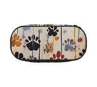 BNVSADC Dog Bones Paw Prints Printed Pencil Case Cute Pencil Bag Pen Pouch Large Stationery Organizer Makeup Bag for Teen Boys Girls School Students Office