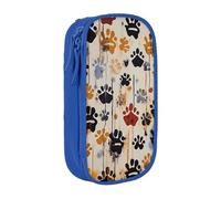 BNVSADC Dog Bones Paw Prints Printed Pencil Case for Girls Boys, Large Capacity Pencil Pouch Cute Pencil Box Adult Makeup Bag with 2 Compartments, Blue