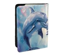 BNVSADC Dolphins in Love 1 Printed Passport Holder Travel PU Leather Passport Cover Case Organiser for Men Women, 6.5 inch
