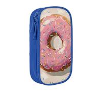 BNVSADC Donuts Printed Pencil Case for Girls Boys, Large Capacity Pencil Pouch Cute Pencil Box Adult Makeup Bag with 2 Compartments, Blue