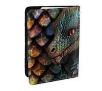 BNVSADC Dragon Scale Printed Passport Holder Travel PU Leather Passport Cover Case Organiser for Men Women, 6.5 inch