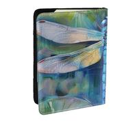 BNVSADC Dragonfly Painting Printed Passport Holder Travel PU Leather Passport Cover Case Organiser for Men Women, 6.5 inch