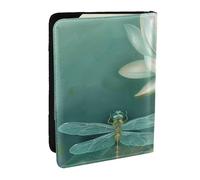 BNVSADC Dragonfly with Water Lily Printed Passport Holder Travel PU Leather Passport Cover Case Organiser for Men Women, 6.5 inch