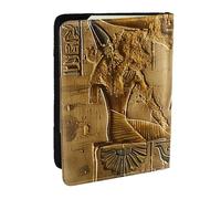 BNVSADC Egypt Hieroglyphics Printed Passport Holder Travel PU Leather Passport Cover Case Organiser for Men Women, 6.5 inch