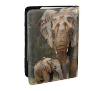 BNVSADC Elephant Family Printed Passport Holder Travel PU Leather Passport Cover Case Organiser for Men Women, 6.5 inch