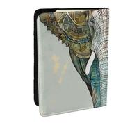 BNVSADC Elephant Print Printed Passport Holder Travel PU Leather Passport Cover Case Organiser for Men Women, 6.5 inch