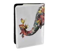 BNVSADC Elephant Printed Passport Holder Travel PU Leather Passport Cover Case Organiser for Men Women, 6.5 inch