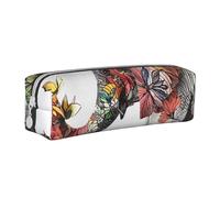 BNVSADC Elephant Printed Pencil Case Leather Pencil Pouch Cute Stationery Pencil Pen Bag with Zipper for School Office Travel