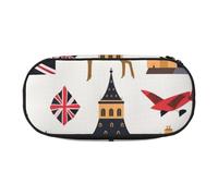 BNVSADC England Symbols Printed Pencil Case Cute Pencil Bag Pen Pouch Large Stationery Organizer Makeup Bag for Teen Boys Girls School Students Office