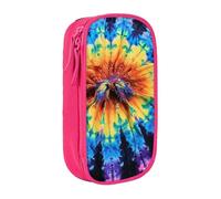 BNVSADC Exotic Tribe Tie Dye Style Printed Pencil Case for Girls Boys, Large Capacity Pencil Pouch Cute Pencil Box Adult Makeup Bag with 2 Compartments, Pink