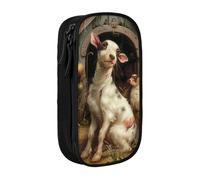 BNVSADC Farm Animals Printed Pencil Case for Girls Boys, Large Capacity Pencil Pouch Cute Pencil Box Adult Makeup Bag with 2 Compartments, Black