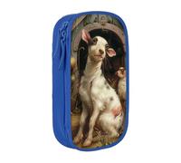BNVSADC Farm Animals Printed Pencil Case for Girls Boys, Large Capacity Pencil Pouch Cute Pencil Box Adult Makeup Bag with 2 Compartments, Blue