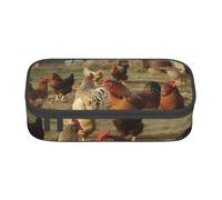 BNVSADC Farm Chickens Printed Pencil Case Cute Pencil Box Bag Pen Pouch Office School Stationery Organizer for School Travel Work