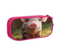 BNVSADC Farm Funny pet Printed Pencil Case Large Pen Bag Cute Pencil Box Pouch Office School Stationery Organizer for Girls Boys, Pink