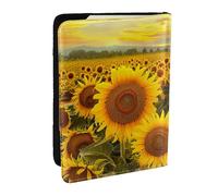 BNVSADC Farm Sunflowers Printed Passport Holder Travel PU Leather Passport Cover Case Organiser for Men Women, 6.5 inch