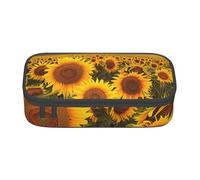 BNVSADC Farm Sunflowers Printed Pencil Case Cute Pencil Box Bag Pen Pouch Office School Stationery Organizer for School Travel Work