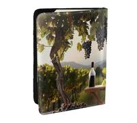 BNVSADC Farmhouse red Wine Printed Passport Holder Travel PU Leather Passport Cover Case Organiser for Men Women, 6.5 inch