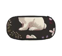 BNVSADC Festival Bunny Floral Printed Pencil Case Cute Pencil Bag Pen Pouch Large Stationery Organizer Makeup Bag for Teen Boys Girls School Students Office
