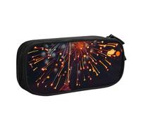 BNVSADC Fireworks at Night Printed Pencil Case Large Pen Bag Cute Pencil Box Pouch Office School Stationery Organizer for Girls Boys, Black