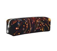BNVSADC Fireworks at Night Printed Pencil Case Leather Pencil Pouch Cute Stationery Pencil Pen Bag with Zipper for School Office Travel