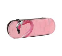 BNVSADC Flamingo 1 Printed Leather Pencil Pen Case & Makeup Bag - Stylish Hard Shell Pencil Bag Stationery Organizer Pouch for School Office Travel