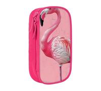 BNVSADC Flamingo 1 Printed Pencil Case for Girls Boys, Large Capacity Pencil Pouch Cute Pencil Box Adult Makeup Bag with 2 Compartments, Pink