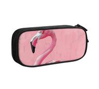 BNVSADC Flamingo 1 Printed Pencil Case Large Pen Bag Cute Pencil Box Pouch Office School Stationery Organizer for Girls Boys, Black