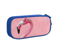 BNVSADC Flamingo 1 Printed Pencil Case Large Pen Bag Cute Pencil Box Pouch Office School Stationery Organizer for Girls Boys, Blue