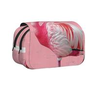 BNVSADC Flamingo 1 Printed Print Flip Top Double Layer Pencil Case - Large Capacity School Supplies Organizer for Students, Kids, Teens, Artists, Travel & Office Use
