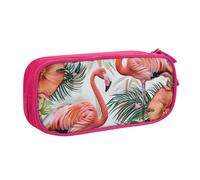 BNVSADC Flamingo Flowers Printed Pencil Case Large Pen Bag Cute Pencil Box Pouch Office School Stationery Organizer for Girls Boys, Pink