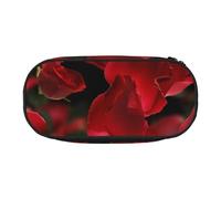 BNVSADC Floating red Rose Petals Printed Pencil Case Cute Pencil Bag Pen Pouch Large Stationery Organizer Makeup Bag for Teen Boys Girls School Students Office