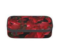 BNVSADC Floating red Rose Petals Printed Pencil Case Cute Pencil Box Bag Pen Pouch Office School Stationery Organizer for School Travel Work