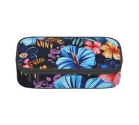 BNVSADC Floral Blue Printed Pencil Case Cute Pencil Box Bag Pen Pouch Office School Stationery Organizer for School Travel Work