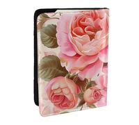BNVSADC Floral Flower Rose Printed Passport Holder Travel PU Leather Passport Cover Case Organiser for Men Women, 6.5 inch