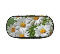 BNVSADC Floral Flowers Daisies Printed Pencil Case Cute Pencil Bag Pen Pouch Large Stationery Organizer Makeup Bag for Teen Boys Girls School Students Office