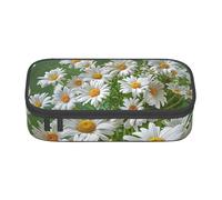 BNVSADC Floral Flowers Daisies Printed Pencil Case Cute Pencil Box Bag Pen Pouch Office School Stationery Organizer for School Travel Work