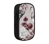 BNVSADC Floral Herbs Botanical Engraving Printed Pencil Case for Girls Boys, Large Capacity Pencil Pouch Cute Pencil Box Adult Makeup Bag with 2 Compartments, Black