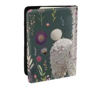 BNVSADC Flower Alpaca Printed Passport Holder Travel PU Leather Passport Cover Case Organiser for Men Women, 6.5 inch